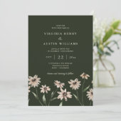 Modern Simple Green Floral Wedding Kaart (Staand voorkant)