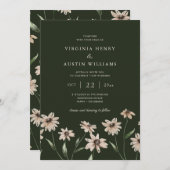 Modern Simple Green Floral Wedding Kaart (Voorkant / Achterkant)