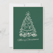 Modern Simple Green Hand Drawn Christmas Tree Feestdagenkaart (Voorkant)