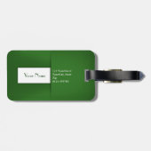 Modern Simple Green Monogram Name Bagagelabel (Achterkant horizontaal)