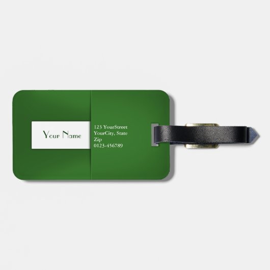 Modern Simple Green Monogram Name Bagagelabel (Achterkant horizontaal)