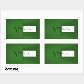 Modern Simple Green Monogram Name Rechthoekige Sticker (Vel)