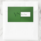 Modern Simple Green Monogram Name Rechthoekige Sticker (Tas)