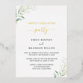 Modern Simple Greenery Wedding Reception Folie Uitnodiging (Voorkant)