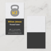 Modern Simple Grey Kettlebell Fitness Trainer Visitekaartje (Voorkant / Achterkant)
