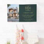 Modern Simple Groen Zakelijk Logo Professioneel Spandoek (Insitu)