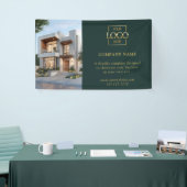 Modern Simple Groen Zakelijk Logo Professioneel Spandoek (Beurs)