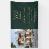 Modern Simple Groen Zakelijk Logo Professioneel Spandoek (Verticaal)