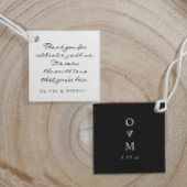 Modern Simple Handwriting Black and White Wedding Bedankjes Labels