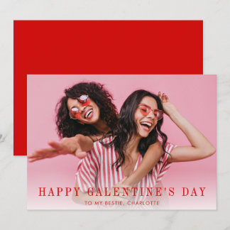 Modern Simple Happy Gelantine's Day Photo Feestdagenkaart
