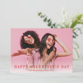 Modern Simple Happy Gelantine's Day Photo Feestdagenkaart (Staand voorkant)