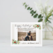 Modern Simple Happy Holidays Family Photo Card Briefkaart (Staand voorkant)