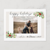 Modern Simple Happy Holidays Family Photo Card Briefkaart (Voorkant)
