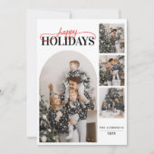 Modern Simple Happy Holidays Photo Calligraphy Feestdagenkaart (Voorkant)