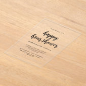 Modern Simple Happy Hour Couple Bridal Shower Acryl Uitnodigingen (Laagn)
