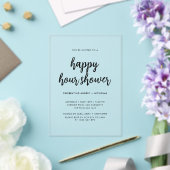 Modern Simple Happy Hour Couple Bridal Shower Acryl Uitnodigingen (Insitu (Huwelijk))