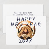 Modern Simple Happy Nieuwjaar 2023 Foto Feestdagenkaart (Voorkant / Achterkant)