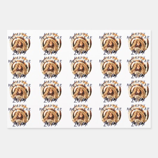 Modern Simple Happy Nieuwjaar 2023 Foto Inpakpapier Vel (Voorkant 3)