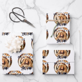 Modern Simple Happy Nieuwjaar 2023 Foto Inpakpapier Vel