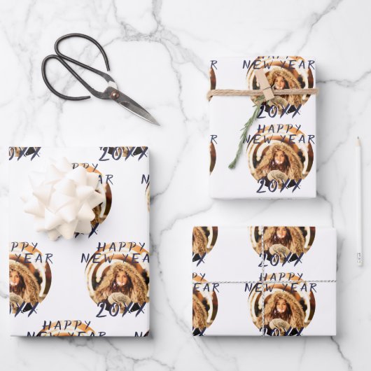 Modern Simple Happy Nieuwjaar 2023 Foto Inpakpapier Vel (Voorkant)