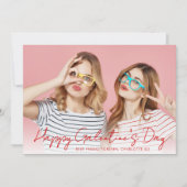 Modern Simple Hearts Happy Gelantine's Day Photo Feestdagenkaart (Voorkant)