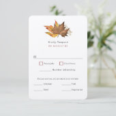 Modern Simple Herfst Autumn Leaves, Garden bruilof RSVP Kaartje (Staand voorkant)