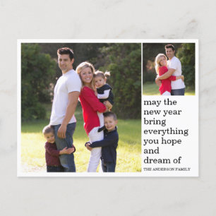Modern Simple Hope Dreams Gelukkig Nieuwjaar Foto Feestdagenkaart