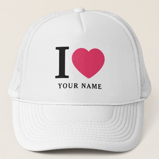 Modern Simple I Heart Name Bachelorette Party Trucker Pet (Voorkant)