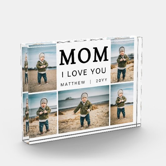 Modern Simple I Love You Mom Collage 5 Fotoblokken (Links)