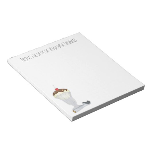 Modern Simple  Ice Cream Sundae Fun Notitieblok (Schuin)