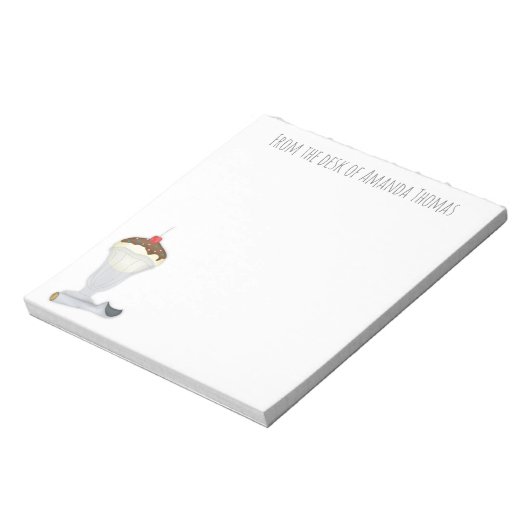 Modern Simple  Ice Cream Sundae Fun Notitieblok (Linkerzijde)