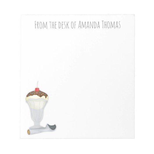 Modern Simple  Ice Cream Sundae Fun Notitieblok (Voorkant)