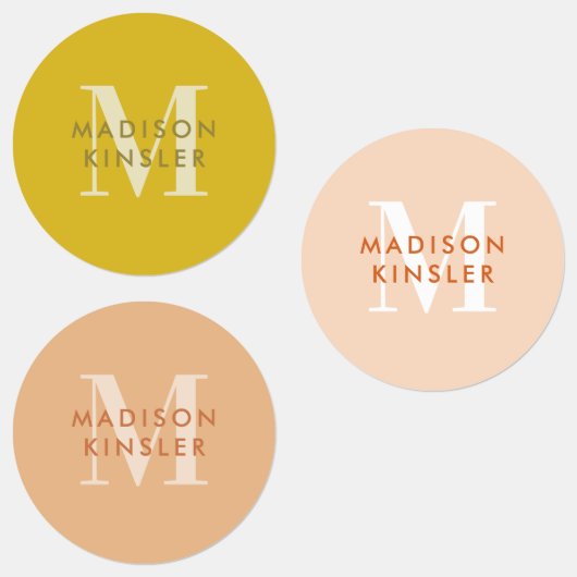 Modern Simple Initiaal Boho Waterproof Name Labs Labels (Groep)
