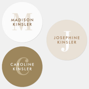 Modern Simple Initiaal Boho Waterproof Name Labs Labels