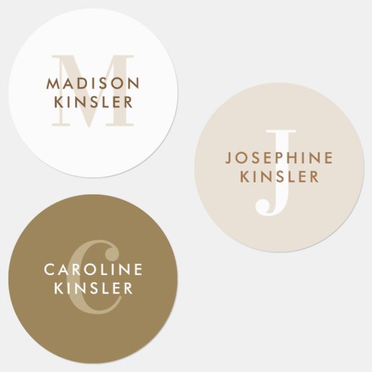 Modern Simple Initiaal Boho Waterproof Name Labs Labels (Groep)