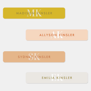 Modern Simple Initiaal Boho Waterproof Name Labs Labels