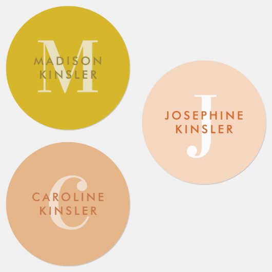 Modern Simple Initiaal Boho Waterproof Name Labs Labels (Groep)