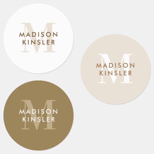 Modern Simple Initiaal Boho Waterproof Name Labs Labels (Groep)