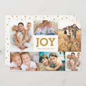 Modern Simple Joy Holiday Photo Collage Kaart (Voorkant / Achterkant)