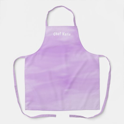 Modern Simple Lavender Chef Name Paars Schort (Voorkant)