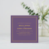Modern Simple Lavender Gold Wedding Kaart (Staand voorkant)