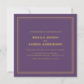 Modern Simple Lavender Gold Wedding Kaart (Voorkant)