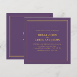 Modern Simple Lavender Gold Wedding Kaart