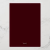 Modern Simple Leaves Burgundy and Gold Folie Uitnodiging (Achterkant)