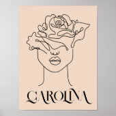 Modern Simple Line Art Black, Boho Chic-Poster Poster (Voorkant)