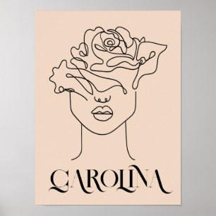 Modern Simple Line Art Black, Boho Chic-Poster Poster