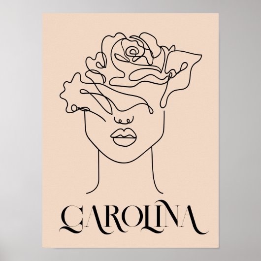 Modern Simple Line Art Black, Boho Chic-Poster Poster (Voorkant)