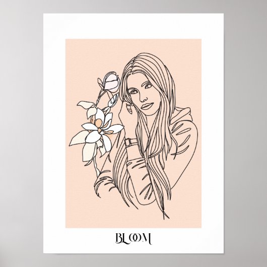 Modern Simple Line Art Black, Boho Chic-Poster Poster (Voorkant)