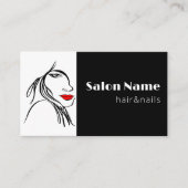 Modern Simple Line Art Salon Voeg uw Logo toe Visitekaartje (Voorkant)