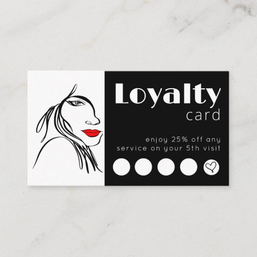 Modern Simple Line Art Salon Voeg uw Logo toe Visitekaartje (Voorkant)